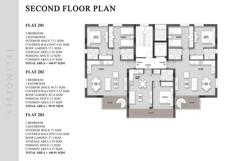 Roof floor plan of Vision 1541
